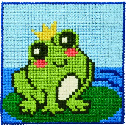 Permin Kirjontasetti Lasten Kangas Sammakko 25x25cm