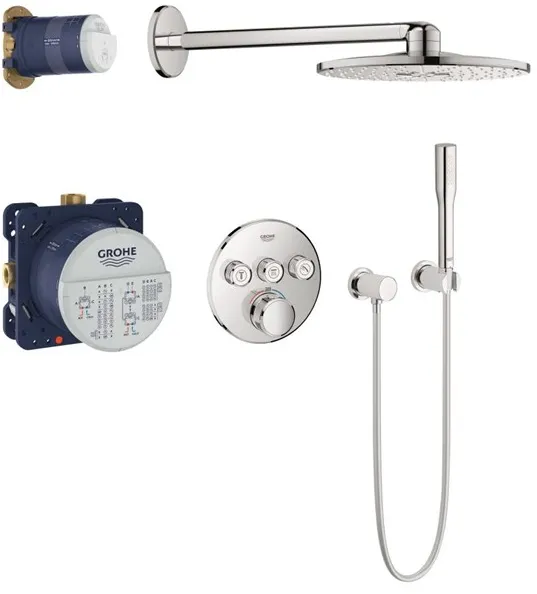 Grohe Grohtherm SmartControl -suihkusarja, jossa on Rainshower SmartActive 310, kromi