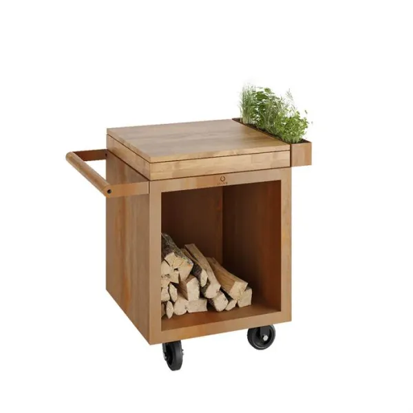 OFYR Mise en Place Table Corten Pro 65 Tiikkipuu