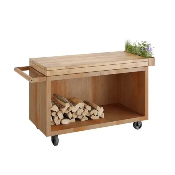 OFYR Mise en Place Table Corten Pro 135 Tiikkipuu
