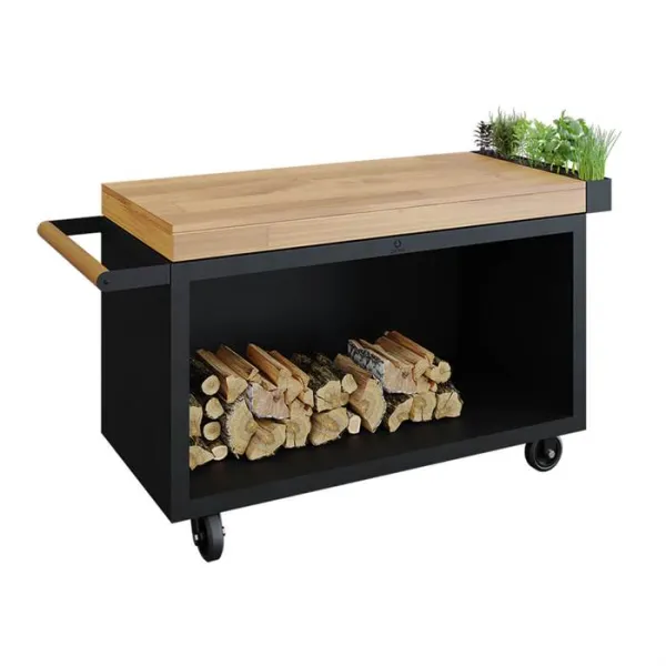 OFYR Mise en Place Table Black Pro 135 Tiikkipuu