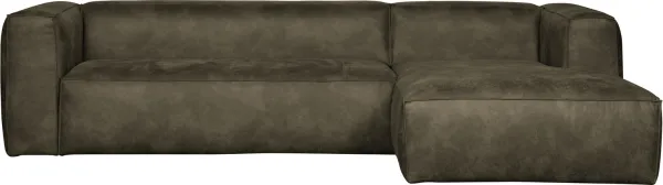 Bean, Kulmasohva oikeanpuoleinen, armeijanvihreä, H73x175x305 cm, nahka