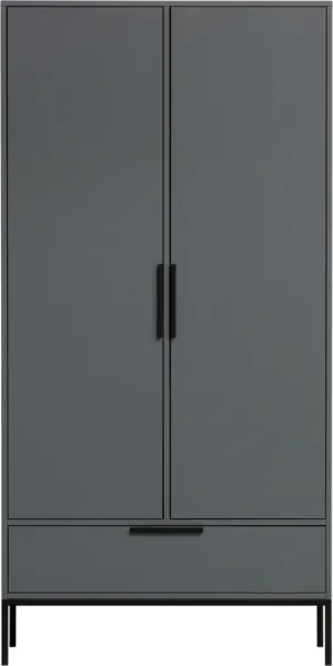 Adam, Highboard, Kaksiosainen, harmaa, H200x53x100 cm, mänty