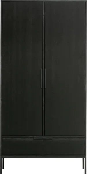 Adam, Highboard, Kaksiosainen, musta, H200x53x100 cm, mänty