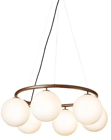 Nuura Miira 6 Circular Kattokruunu Tummanpronssi/Opalivalkoinen
