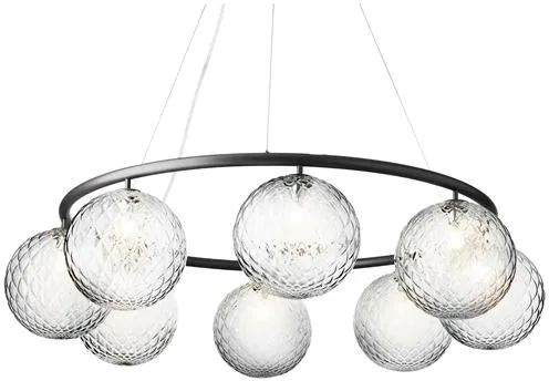 Nuura Miira 8 Circular -kattokruunu Rock Grey/Optic Clear