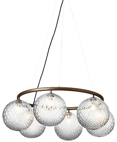 Nuura Miira 6 Circular Kattokruunu Tummanpronssi/Optic Kirkas