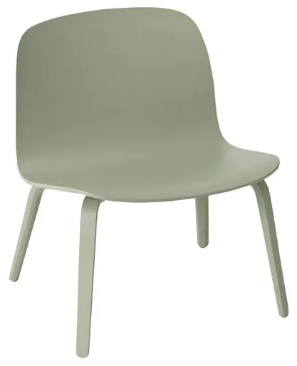 Muuto Visu Nojatuoli puupohjalla, himmeänvihreä