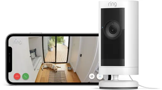 Ring Stick Up Cam Pro Ulkovalvontakamera verkkoliitännällä, Valkoinen