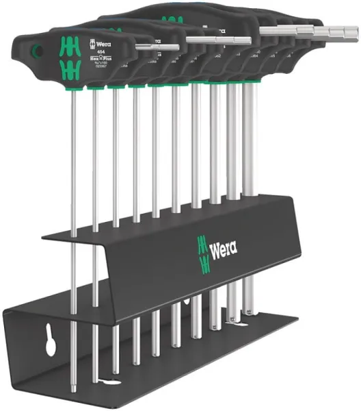 Wera 454/10 HF set Imperial 2 T-kahvainen kuusiokoloavainsarja Hex-Plus