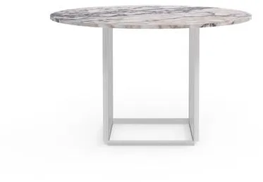 New Works Florence Ruokapöytä Ø120 Valkoinen Viola Marmori valkoisella rungolla