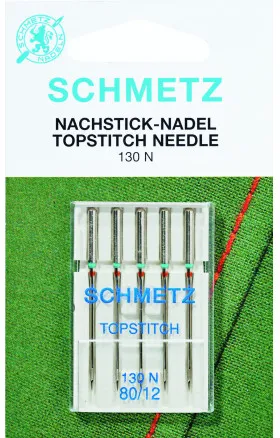 Schmetz ompelukoneen neulat Topstich 130N koko 90 - 5 kpl.