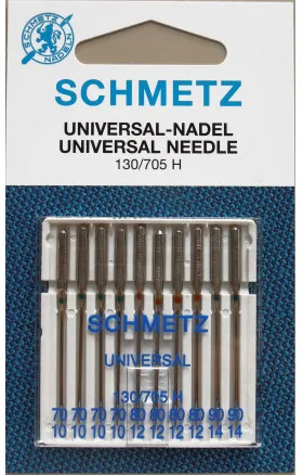Schmetz ompelukoneen neulat Universal 130/705H koot 70–90 - 10 kpl